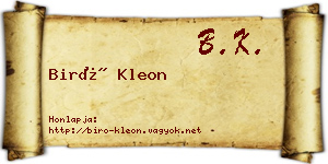 Biró Kleon névjegykártya